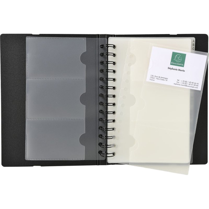 EXACOMPTA porte-cartes de visite EXACARD, PP, noir, 120 cartes