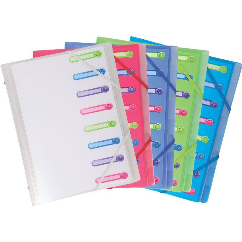 EXACOMPTA Chromaline document folder A4, 3 flaps, assorted colours, 10 pieces