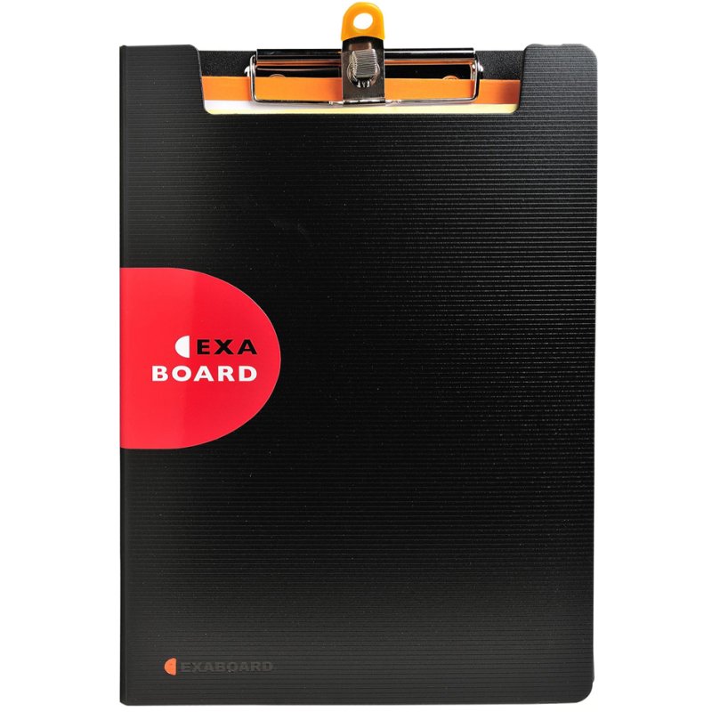 EXACOMPTA porte-bloc EXABOARD, A4, noir, avec élastique et porte-stylo