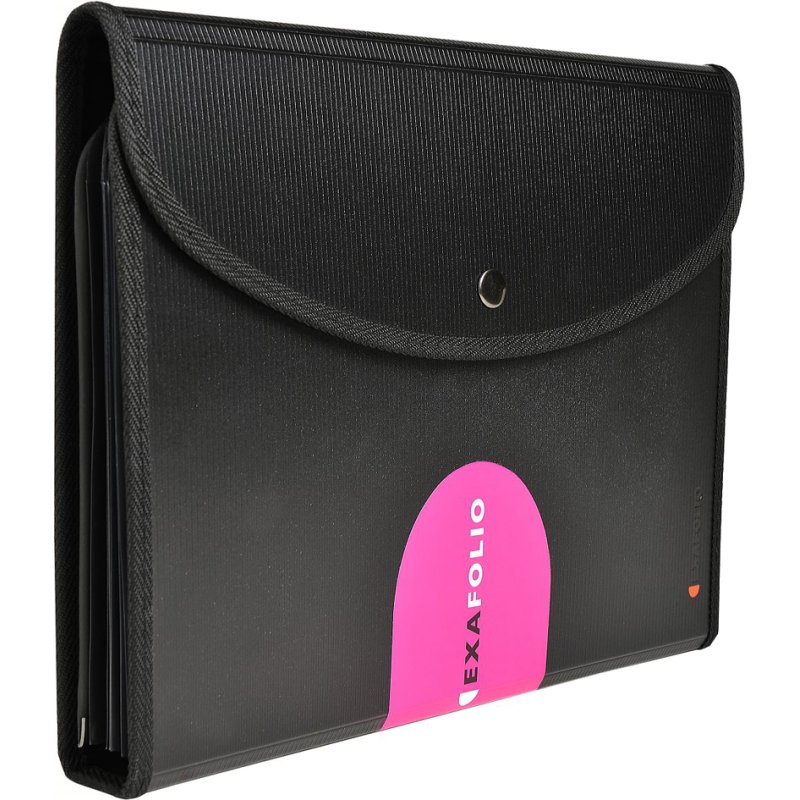 EXACOMPTA EXAFOLIO document folder, 6 compartments, black, A4