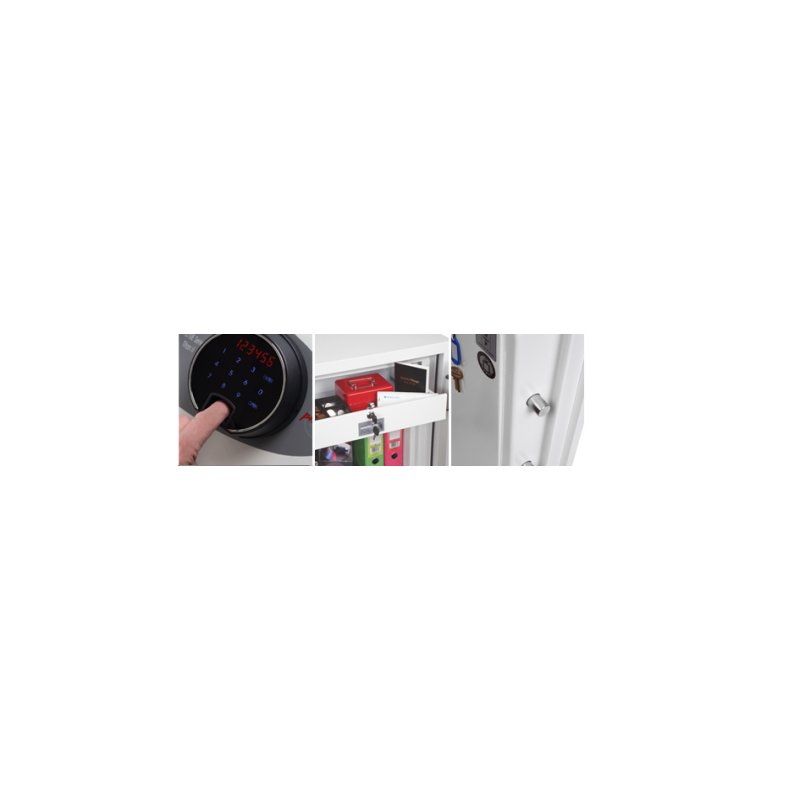 Phoenix coffre-fort ignifuge FIRE FIGHTER FS0444F, serrure biométrique, 163 litres, blanc signal