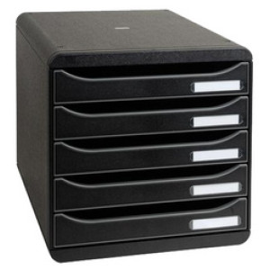 EXACOMPTA ladekast Big-Box Plus, 5 laden, zwart, A4+