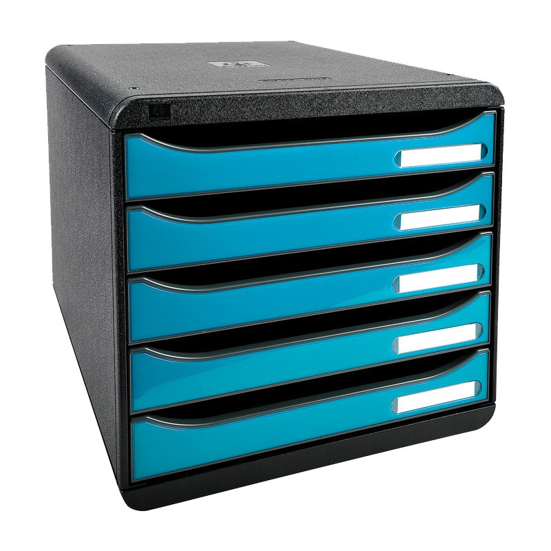 EXACOMPTA ladebox BIG-BOX PLUS, 5 laden, turquoise, A4+