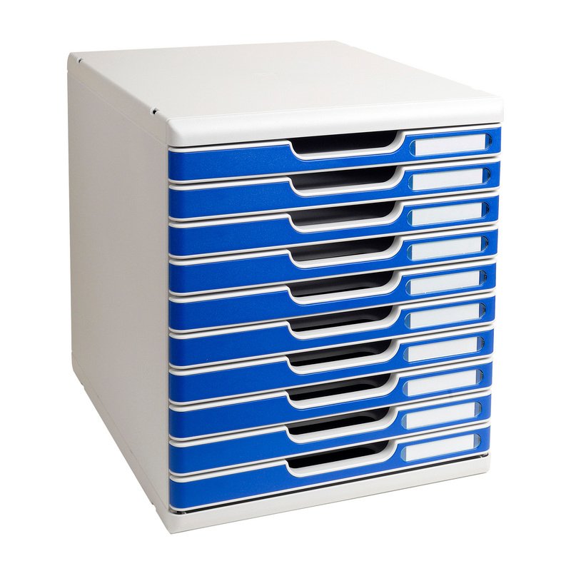 EXACOMPTA ladekast MODULO A4, 10 laden, blauw