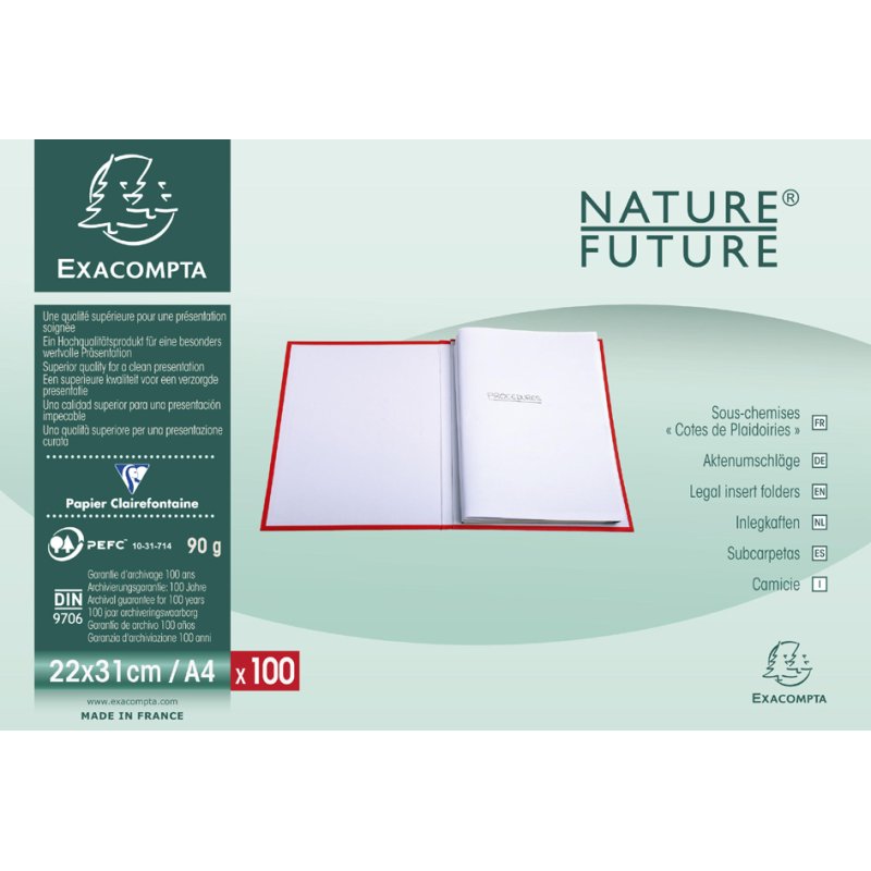 EXACOMPTA file folder for lawyers, A4, white, 100 pieces