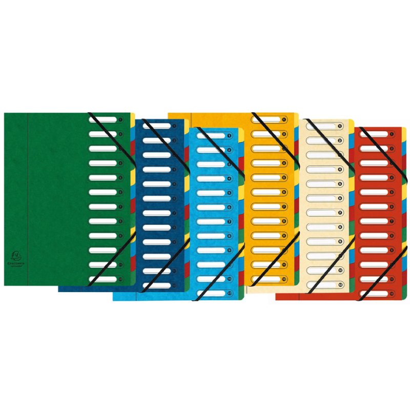 EXACOMPTA trieur A4, 24 compartiments, rouge, carton