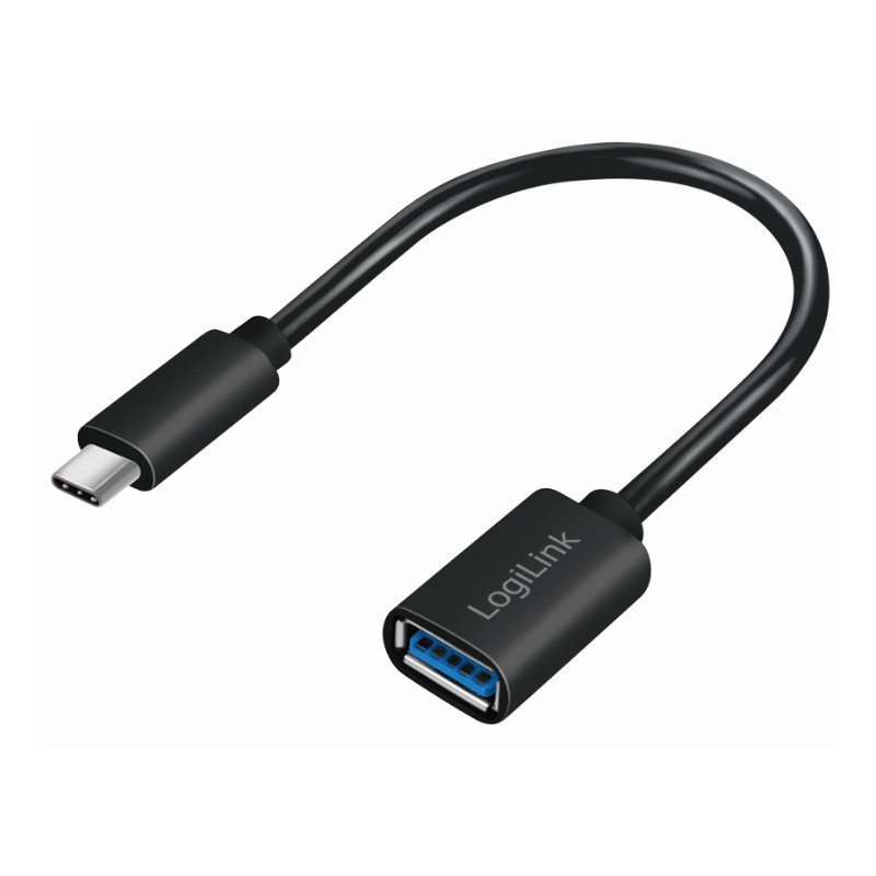LogiLink Câble adaptateur USB 3.1 USB-C vers USB-A, noir, 150 mm, 3 A