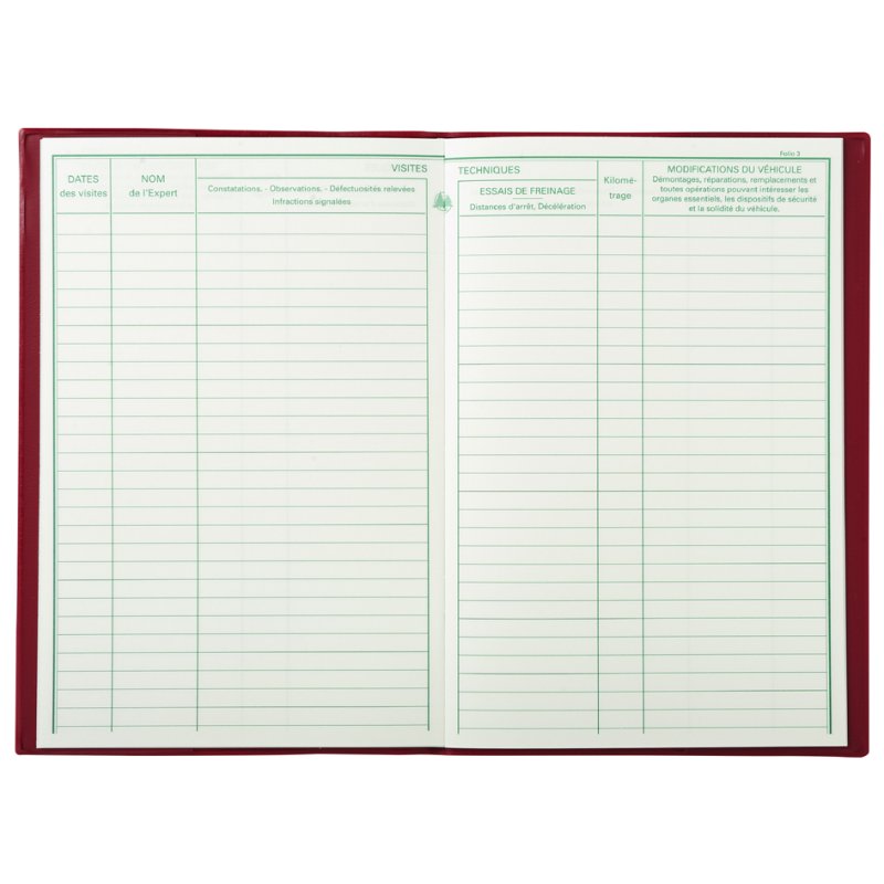 EXACOMPTA carnet d'entretien, 210 × 135 mm, vertical