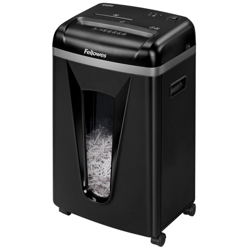 Fellowes destructeur de papier 450M, microshred 2×12 mm, 9 feuilles, 22 litres