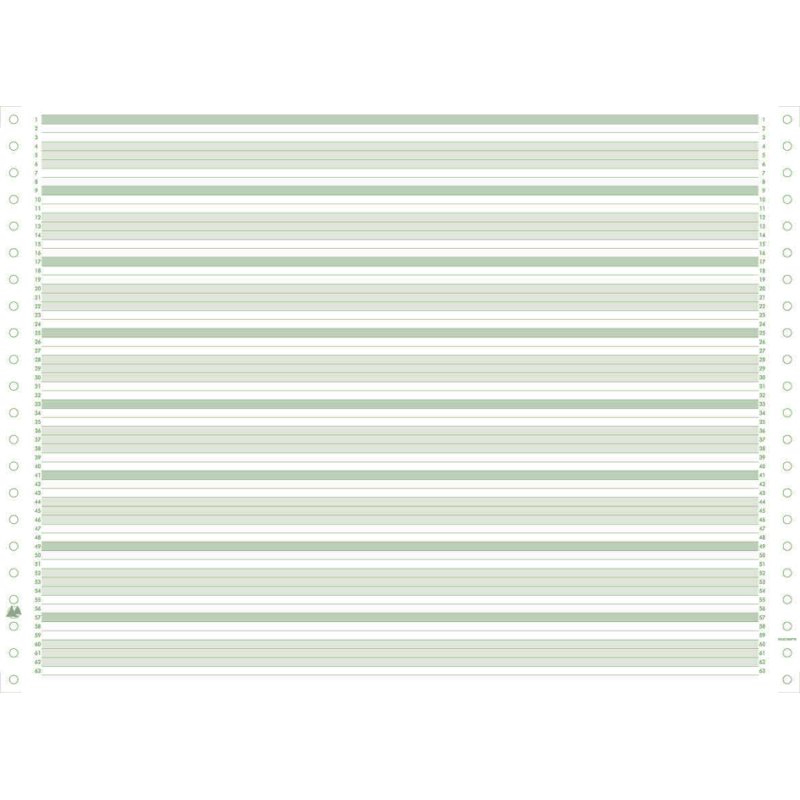 EXACOMPTA computer paper continuous form, green/white ruled, 2000 sheets