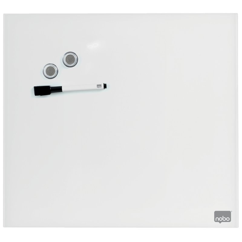 nobo tableau blanc en verre, magnétique, 45×45 cm, sans cadre