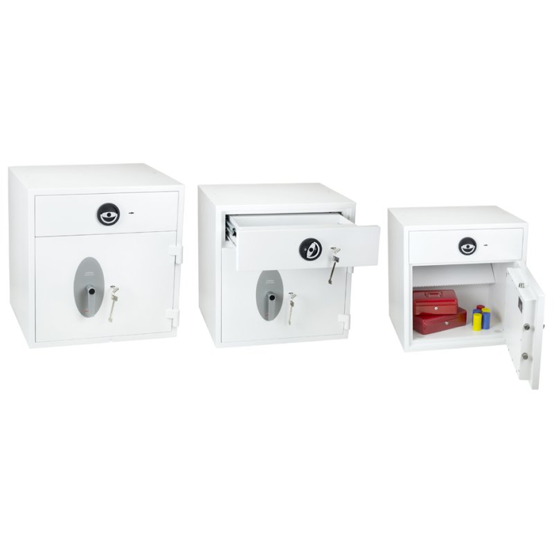 Phoenix coffre-fort de dépôt DIAMOND DEPOSIT HS1091E, serrure électronique, blanc signalisation, 650×555×670 mm