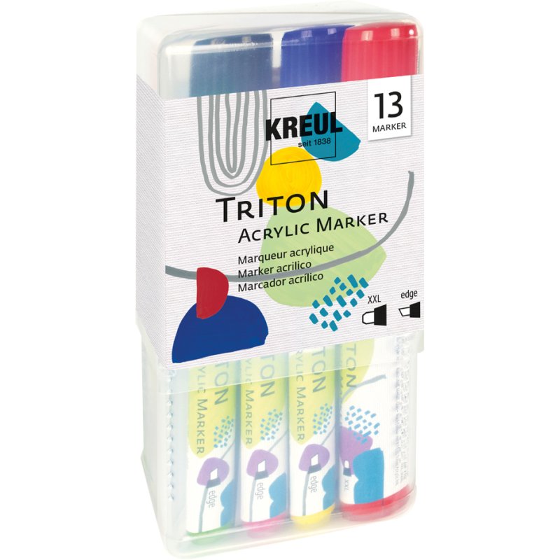 KREUL TRITON acrylic markers, 13 pieces, assorted colours, water-based