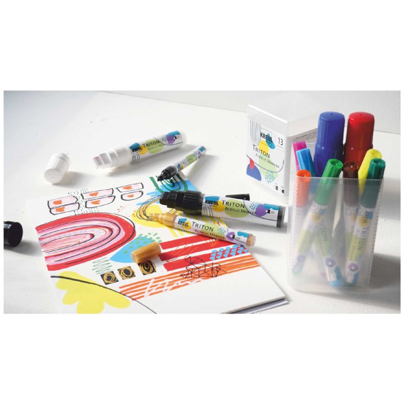KREUL TRITON acrylic markers, 13 pieces, assorted colours, water-based