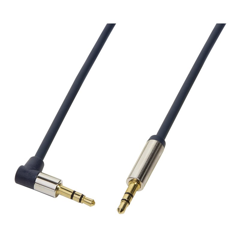 LogiLink câble audio jack 3,5 mm coudé, bleu foncé, 1,5 m
