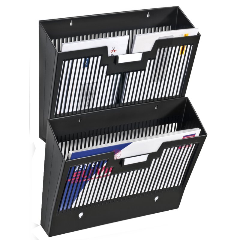cep porte-brochures mural First A4, noir, 1 compartiment