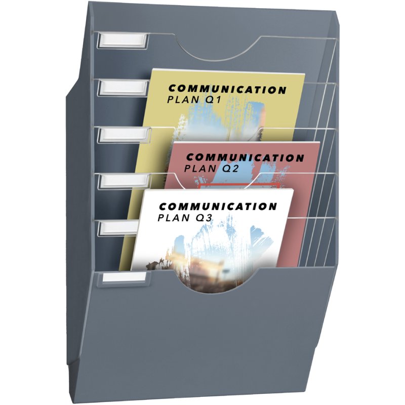 cep porte-documents mural ReCeption, A4, 6 compartiments, blanc