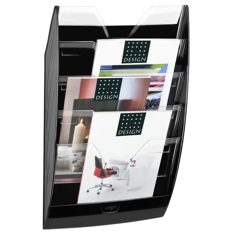 cep porte-brochures mural A4, 5 compartiments, blanc