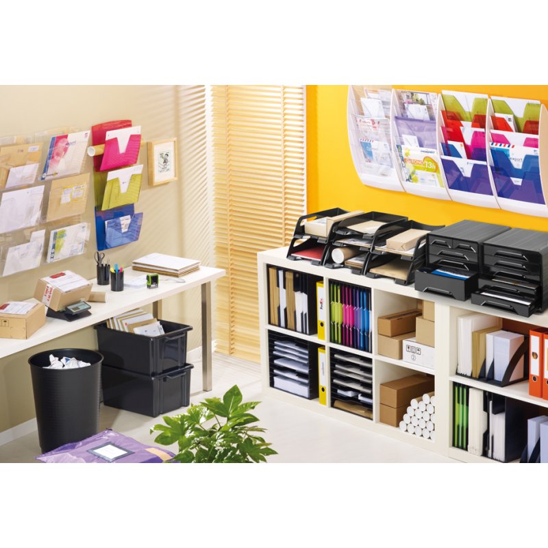 cep porte-brochures mural A4, 5 compartiments, blanc