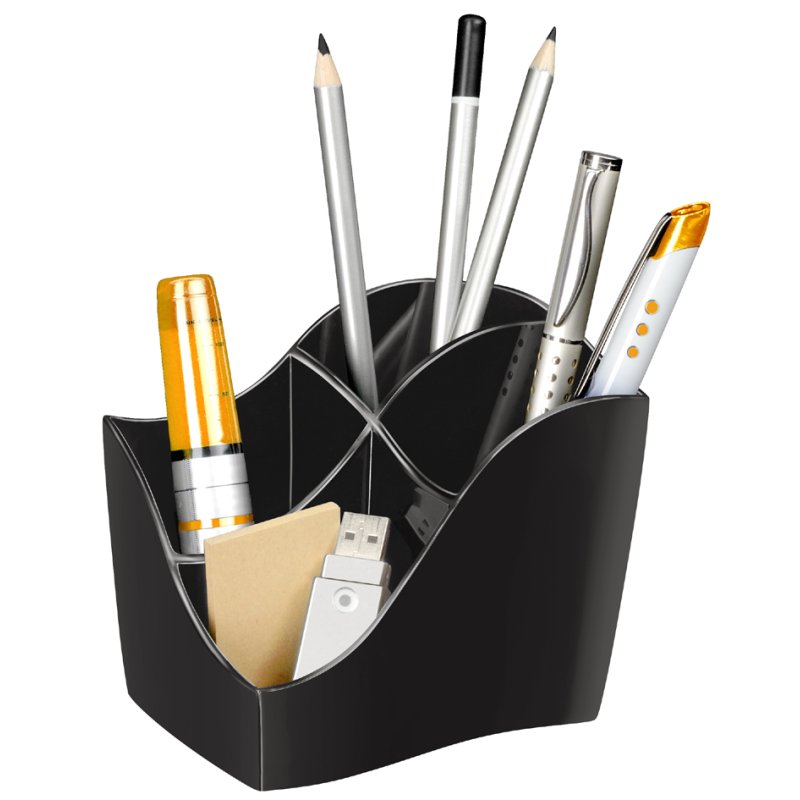 CEP porte-stylos Ellypse OWA, 4 compartiments, polystyrène, noir