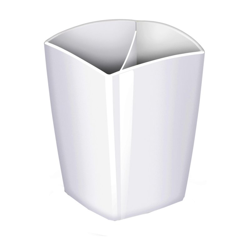 CEP pennenhouder, rechthoekig, zilver/wit, 74×74×95 mm