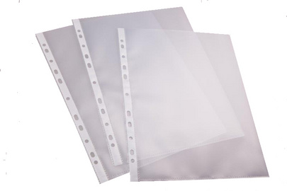 proOFFICE documenthoezen A4, PP-folie genarfd, 0,08 mm, 100 stuks