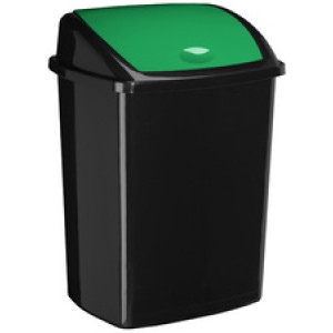 cep afvalbak ROSSIGNOL, met inwerpklep, zwart, 50 liter