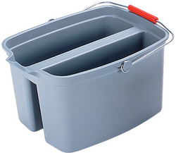 Rubbermaid dubbele emmer 262888, 18 liter, PP grijs, met draaggreep