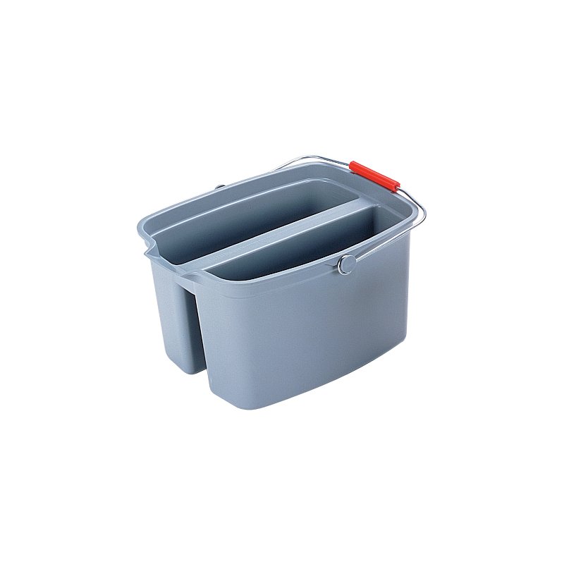 Rubbermaid dubbele emmer 262888, 18 liter, PP grijs, met draaggreep