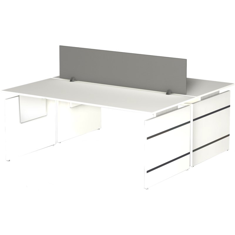 Kerkmann bureau Form 4, hauteur réglable, 200×100 cm, graphite