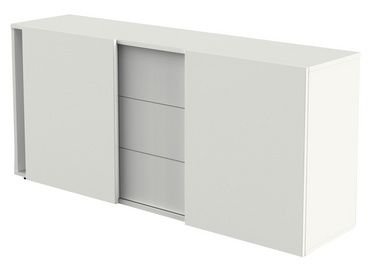 kerkmann sideboard, 3 lades + 2 schuifdeuren, wit, 160×50×80 cm