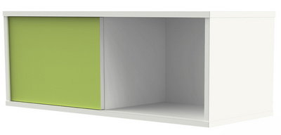 Kerkmann schuifdeurregal, 1 ordnerhoogte, wit/grafiet, 100×40×36 cm