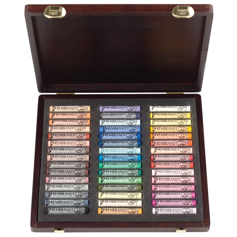Royal Talens Rembrandt soft pastels traditional, wooden case, 45 pieces
