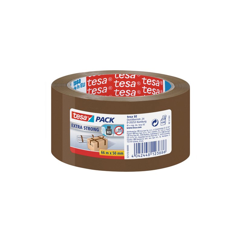 tesa Ruban d'emballage extra fort, marron, 50 mm × 60 m, 6 pièces
