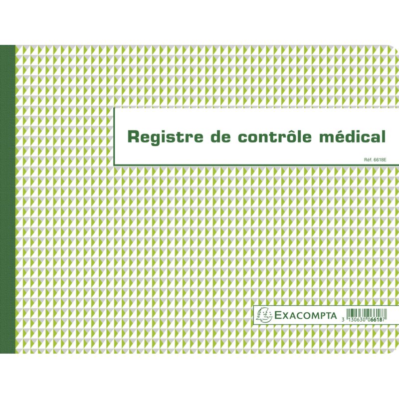 EXACOMPTA registre de contrôle médical, 240 × 320 mm, 60 pages