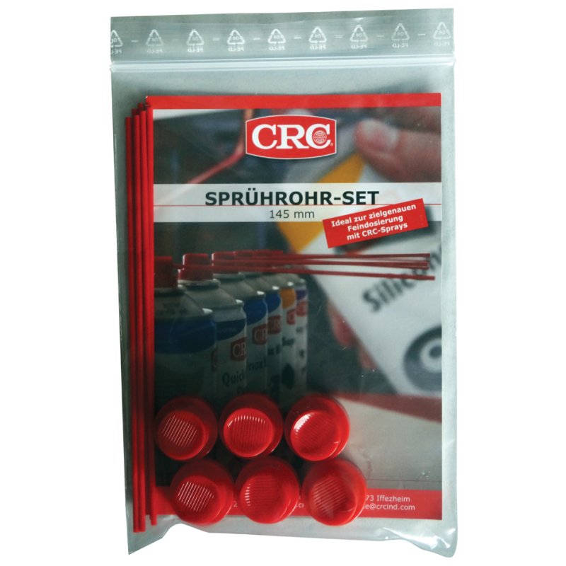 CRC spuitbuisset 100 mm, rood, 6 spuitkoppen + 6 spuitbuizen