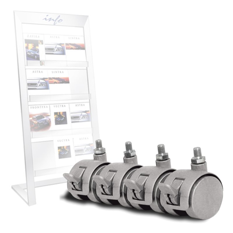 Kerkmann ensemble de roulettes Denver, aluminium-argent, 4 roulettes