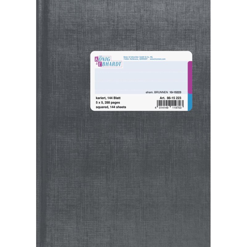 KÖNIG & EBHARDT carnet de notes professionnel A5, quadrillé, 144 feuilles