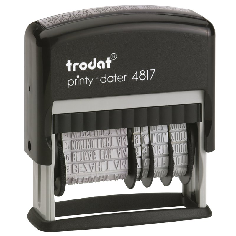 Trodat formulestempel Printy 4817A, zelfinkleurend, zwart, met datumstempel