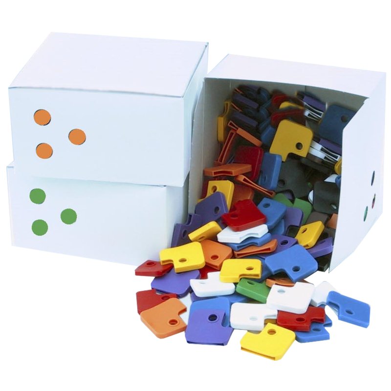 WEDO sleutelhoesjes vierkant, assortiment, 30×27 mm, 100 stuks