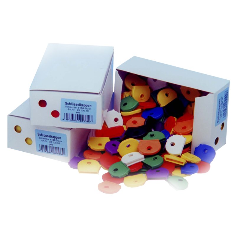 WEDO capuchons de clés rond, assorties colorées, 25×20 mm, 100 pièces