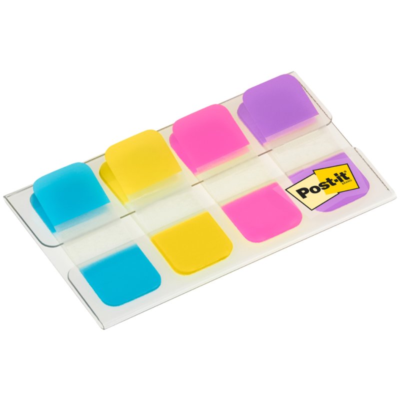 Post-it Index markeertabs Strong in etui, 16 × 38 mm, trendkleuren, 40 stuks