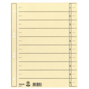Esselte scheidingsbladen A4 overbreed, chamois, 100 stuks