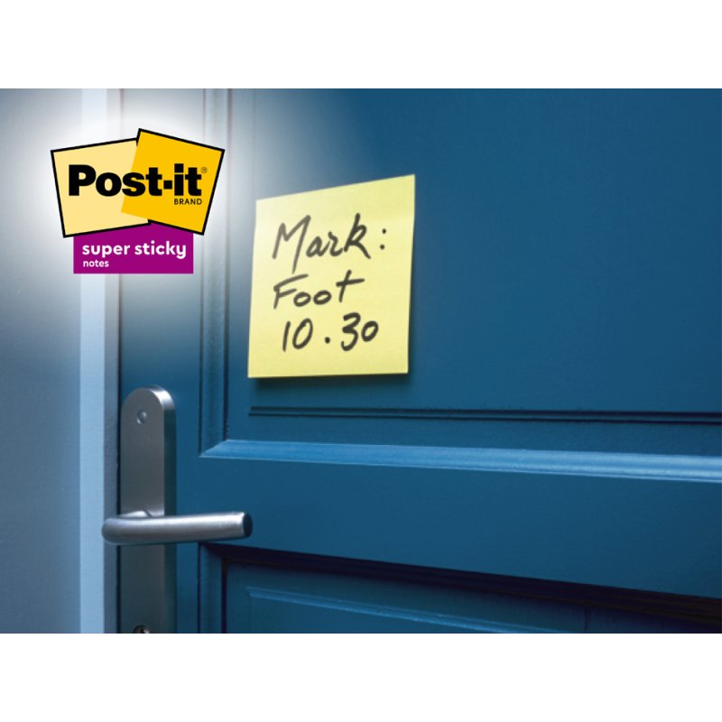 Post-it Super Sticky notes, 76×76 mm, yellow, 24 pads