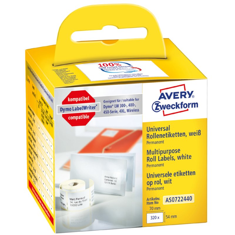 AVERY Zweckform étiquettes pour rouleau, 101 × 54 mm, blanc, emballage grand format