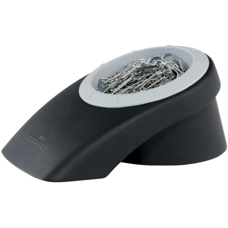 DURABLE paperclip dispenser PAPER CLIP BOX VEGAS, zwart/zilver, magnetisch, 100 paperclips