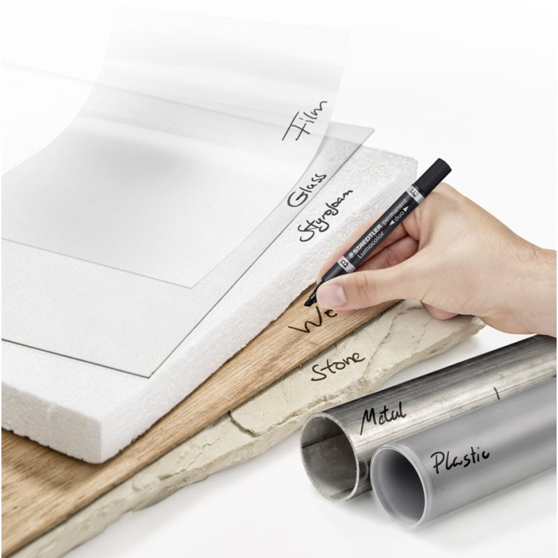 STAEDTLER Lumocolor marqueur permanent duo, rechargeable, lot de 4