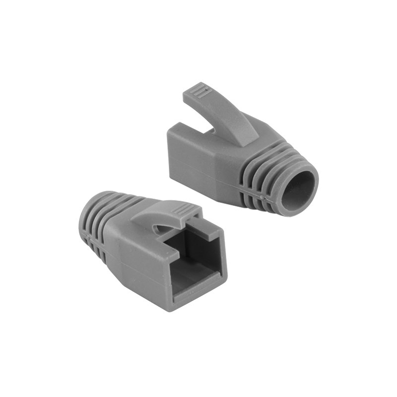LogiLink Protecteurs de flexion professionnels connecteurs RJ45, gris, 8 mm, 10 pièces