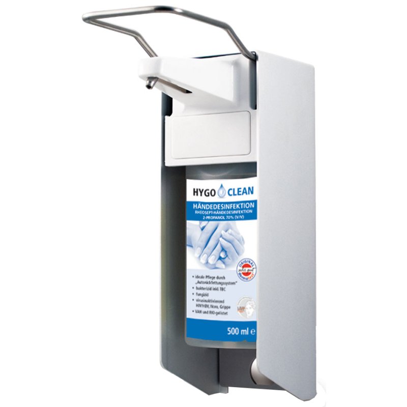 HYGOCLEAN distributeur mural, argent, bouteilles 500 ml, aluminium