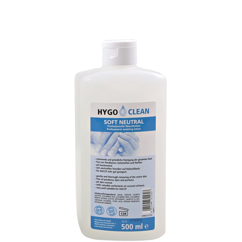 HYGOCLEAN savon pour les mains Doux Neutre, hygiénique, 500 ml